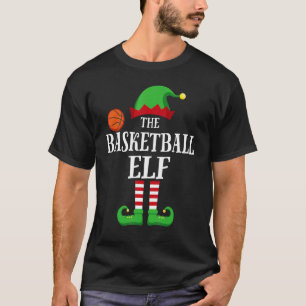 Basketball Elf Matching Family Group Christmas Paj T-Shirt