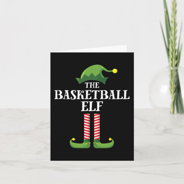 Basketball Elf Matching Family Group Christmas Par Card (Front)