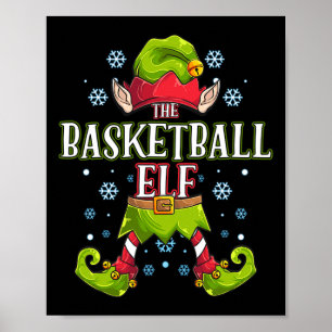 Basketball Elf Matching Family Group Christmas Par Poster