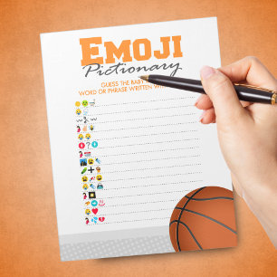 Basketball Emoji Pictionary Baby Shower Game Pack Notepad