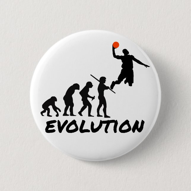 Basketball Evolution 6 Cm Round Badge (Front)