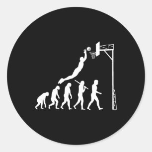 Basketball Evolution Classic Round Sticker