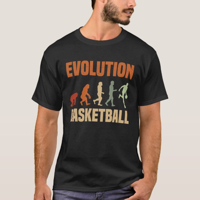 Basketball Evolution From Monkey To Men BBall  Dun T-Shirt (Front)