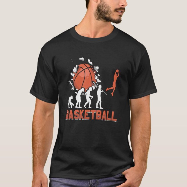 Basketball Evolution From Monkey To Men BBall Dunk T-Shirt (Front)