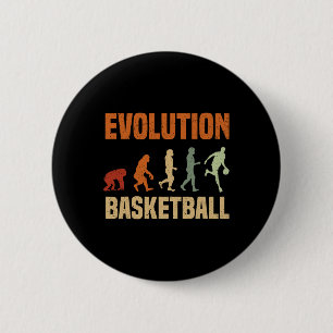 Basketball Evolution From Monkey To Men BBall Love 6 Cm Round Badge
