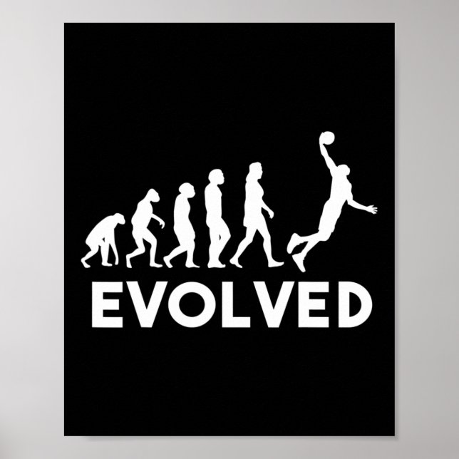 Basketball Evolution Men Women Boys Girls Kids Bak Poster (Front)