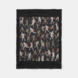 Basketball Fabric Black Patterns Fleece Blanket