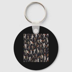 Basketball Fabric Black Patterns  Key Ring