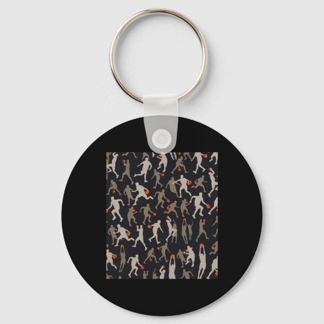 Basketball Fabric Black Patterns  Key Ring (Front)