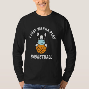 Basketball Face Mask Funny Basketball Quarantine   T-Shirt