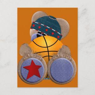 Basketball Fan Bear Postcard