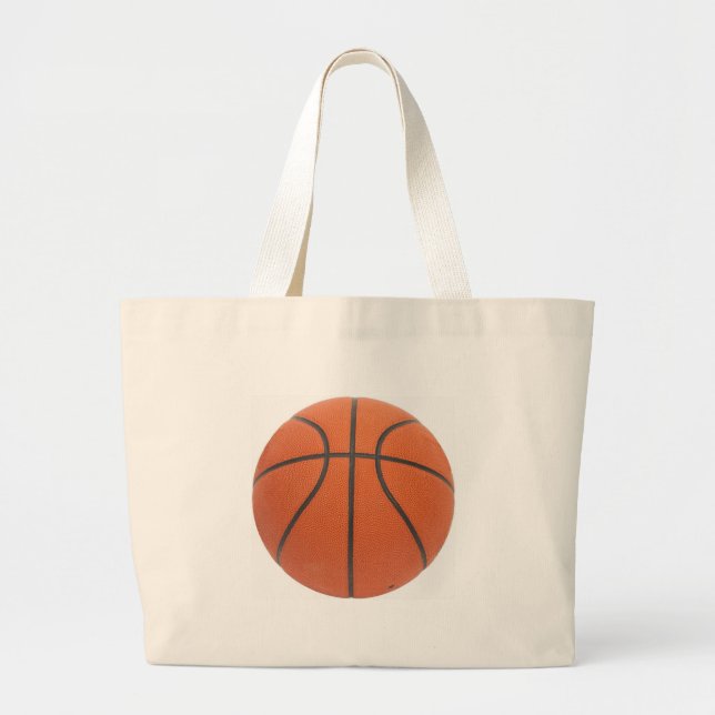 Basketball Fan Gifs Basketball Theme Gifts B-Ball Large Tote Bag (Front)