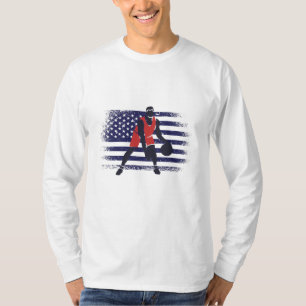 Basketball Fan Jersey USA Flag T-Shirt