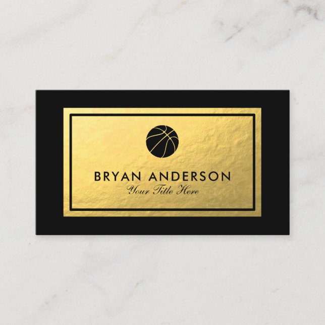 Basketball - Faux Gold Foil Business Card (Front)