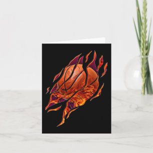 Basketball Fire and Scratches Bball Player Sport B Card
