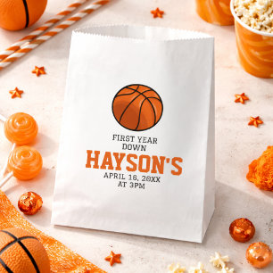 Basketball First Year Down 1st Birthday Favour Bags
