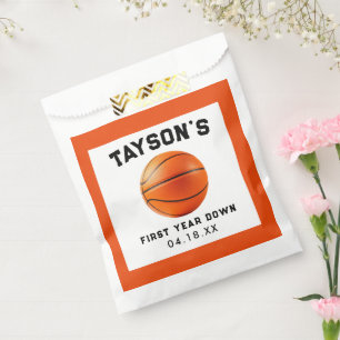 Basketball First Year Down 1st Birthday Favour Bags