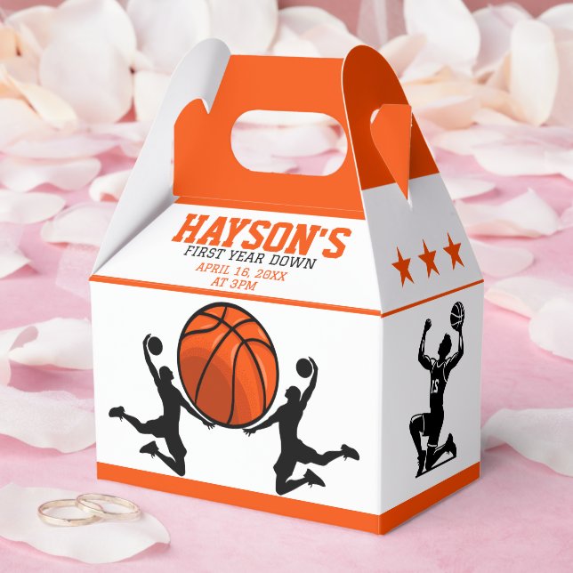 Basketball First Year Down 1st Birthday Favour Box (Wedding)