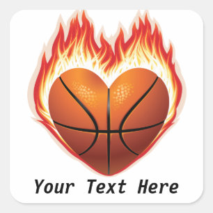 Basketball Flame Customisable Stickers