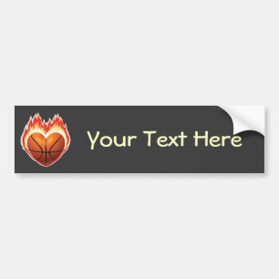 Basketball Flame (personalised) Bumper Sticker