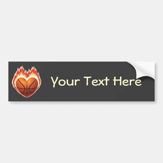 Basketball Flame (personalised) Bumper Sticker (Front)