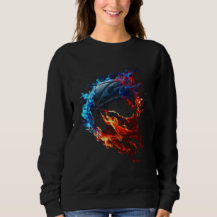 Basketball Flames Basketball Player Retro Basketba Sweatshirt