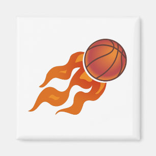 Basketball flames magnet