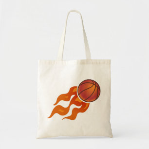 Basketball flames tote bag