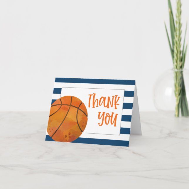 Basketball Folded Thank You Card (Front)