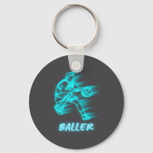 Basketball For Boys Or Men Baller Cool Artsy Grap Key Ring