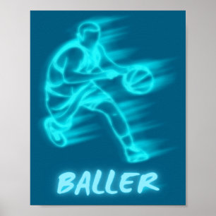 Basketball For Boys Or Men Baller Cool Artsy Grap Poster
