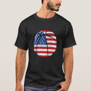 Basketball Fourth July 4th Sports Patriotic Men Wo T-Shirt