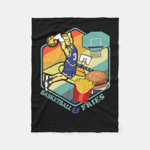 Basketball Fries Fastfood Burger Basketballer  Fleece Blanket