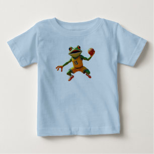 Basketball Frog baby blue shirt