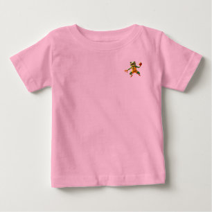 Basketball Frog baby pink shirt front and back