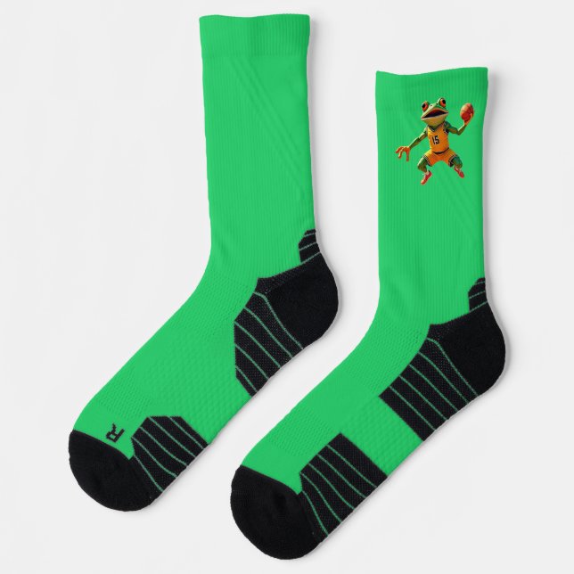 Basketball Frog green high performance socks (Left)