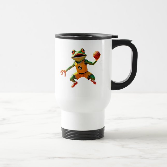 Basketball Frog left hand travel mug (Right)