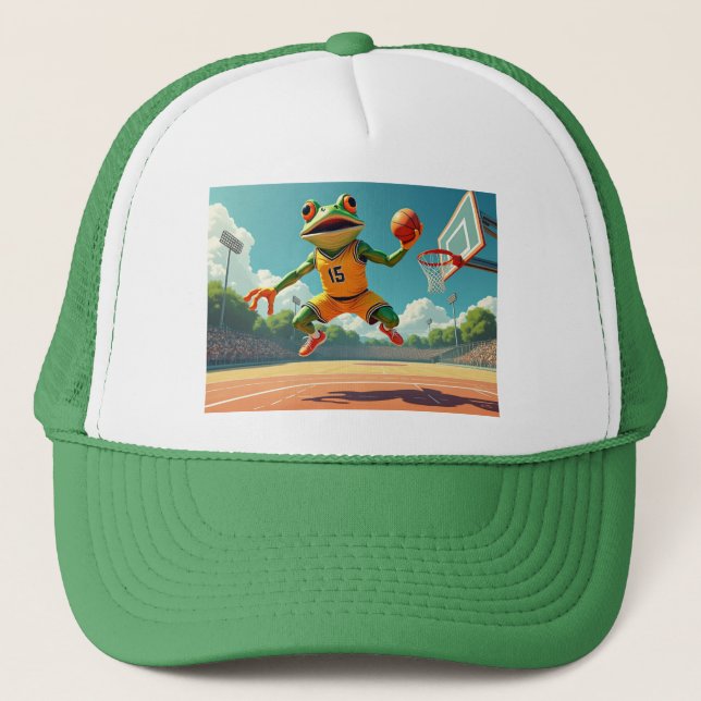Basketball Frog trucker hat (Front)