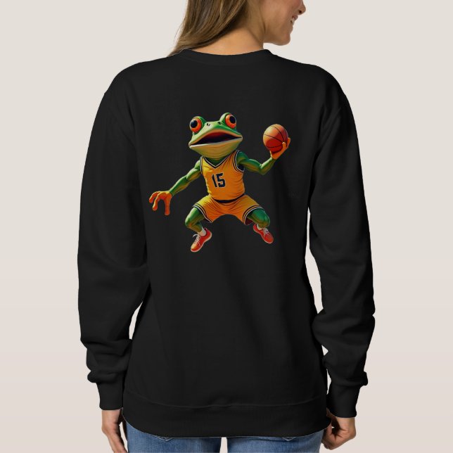 Basketball Frog women black sweatshirt back (Back)
