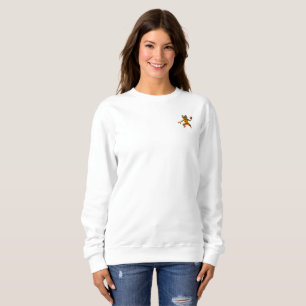 Basketball Frog women white sweatshirt pocket