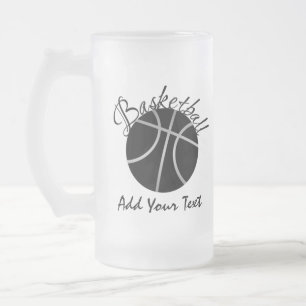 Basketball Frosted Glass Beer Mug
