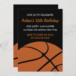 Basketball Fun Birthday Party Invitation