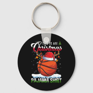 Basketball Fun Sport Xmas This Is My Christmas Paj Key Ring