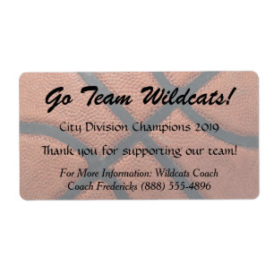 Basketball Fundraiser Bottle Labels