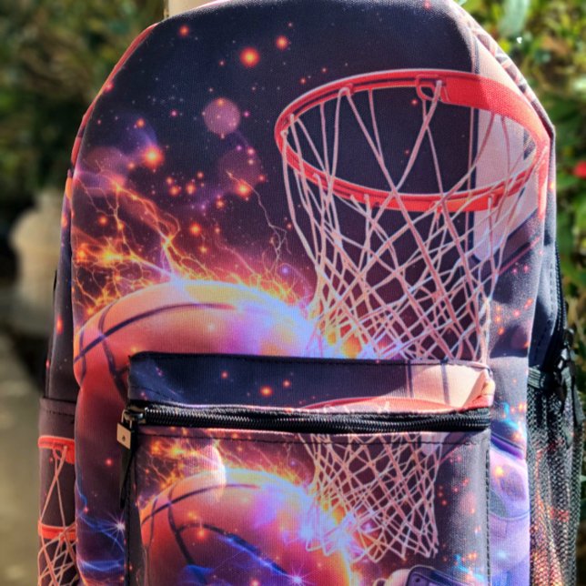 Basketball Galaxy Style Printed Backpack (Creator Uploaded)