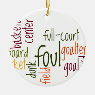 Basketball Game Beautiful amazing text quote  Ceramic Tree Decoration