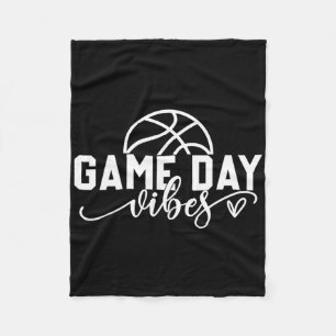 Basketball Game Day Vibes Basketball Mum Life Game Fleece Blanket