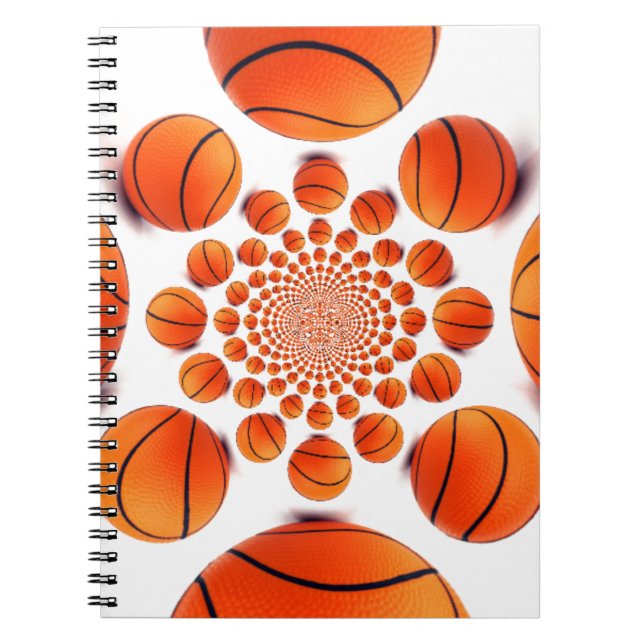Basketball Game of Champions: Court Vision Kaleida Spiral Notebook (Front)