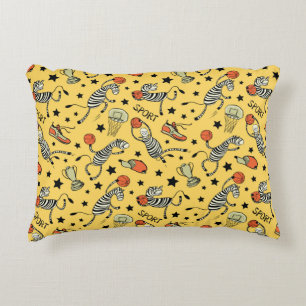 Basketball game seamless pattern with doodle cute decorative cushion