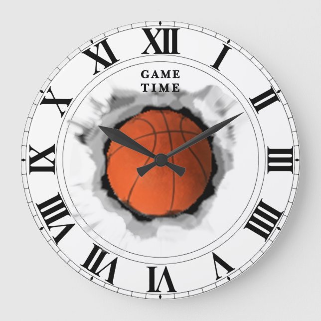 Basketball Game Time Large Clock (Front)
